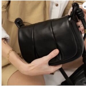 Rachel Zoe Black Jacquelyn Vegan Leather Crossbody Bag Purse